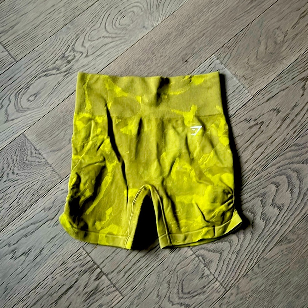 Gymshark green camo seamless shorts